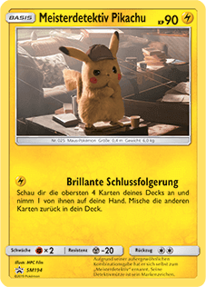 Detective Pikachu (SM194) card.