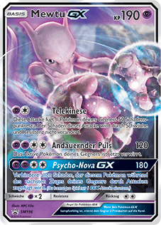 Mewtwo-GX (SM196) card.