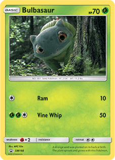Bulbasaur (SM198) card.