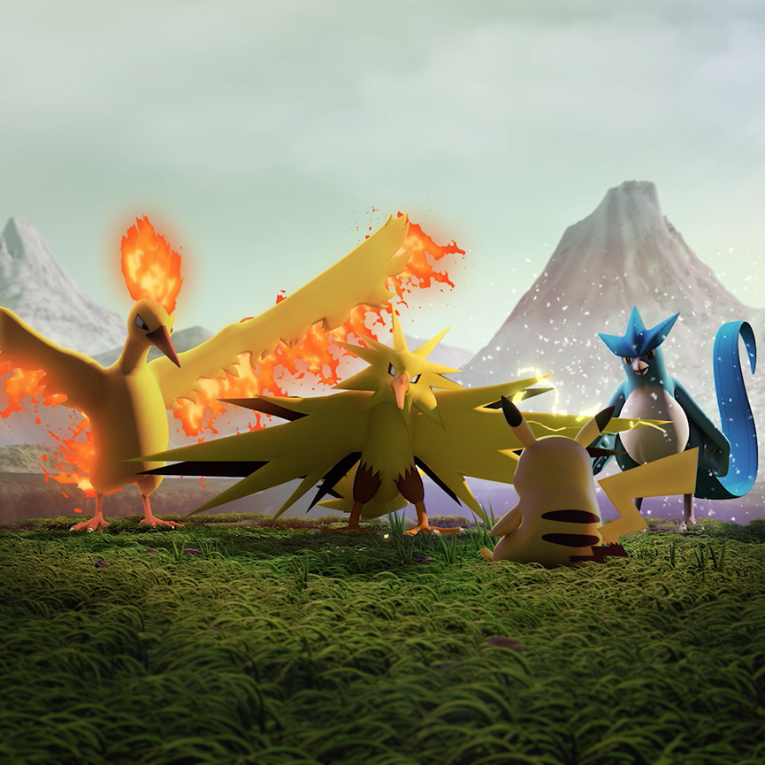 Look, all three Legendary Articuno, Zapdos, Moltres in shiny