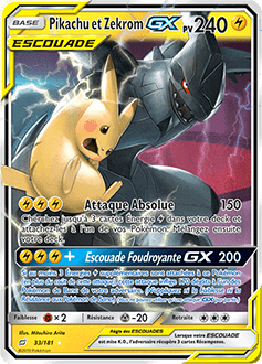 Pikachu & Zekrom GX card.