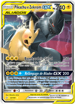 Pikachu & Zekrom GX card.