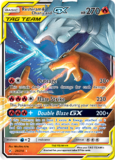 Reshiram & Charizard-GX card.